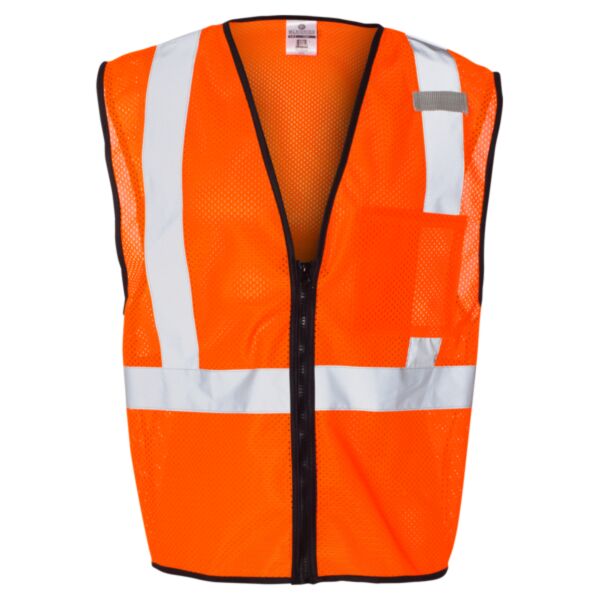 Single Pocket Zipper Mesh Class 2 Vest Thumbnail